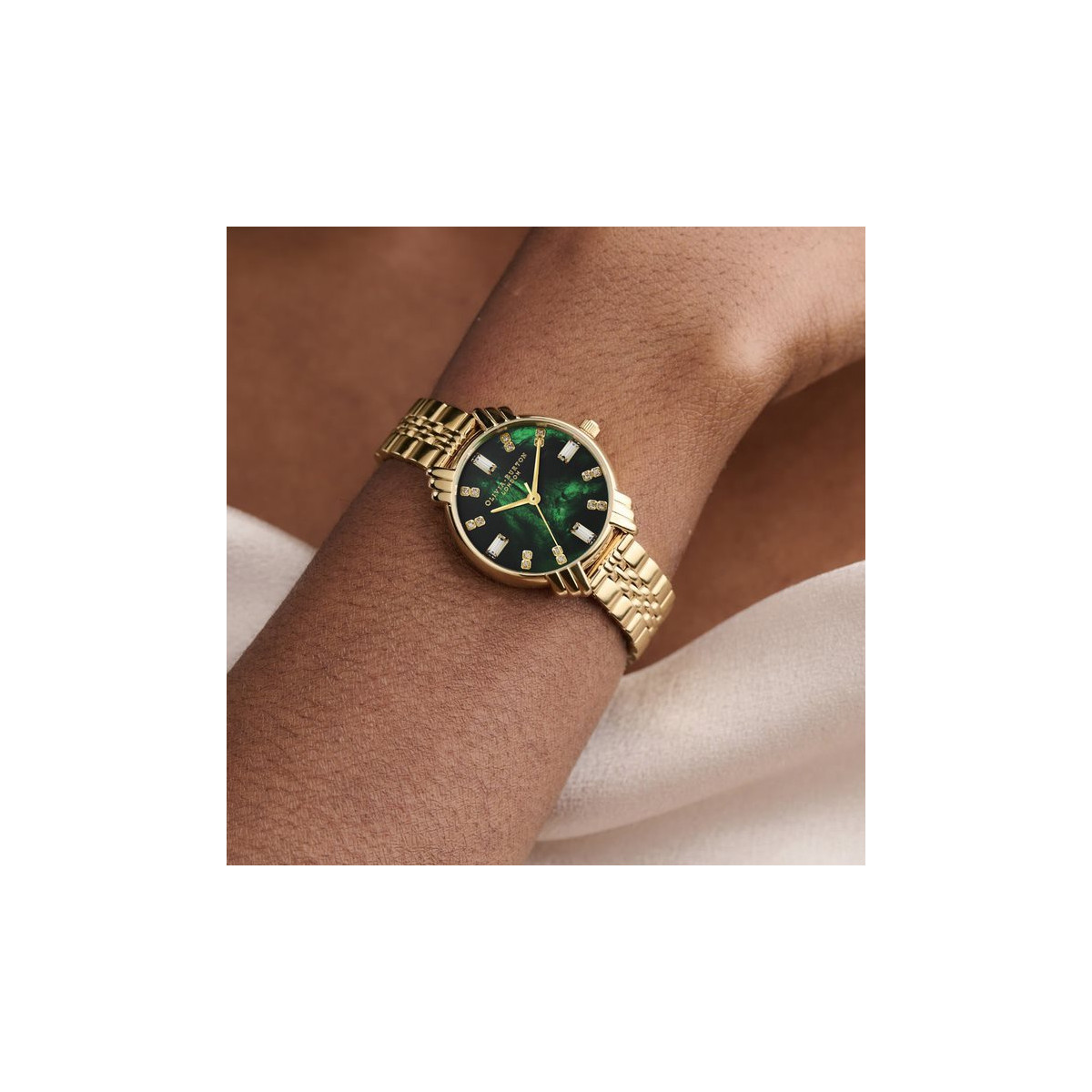 Olivia Burton Art Deco IP 30mm Esfera Verde