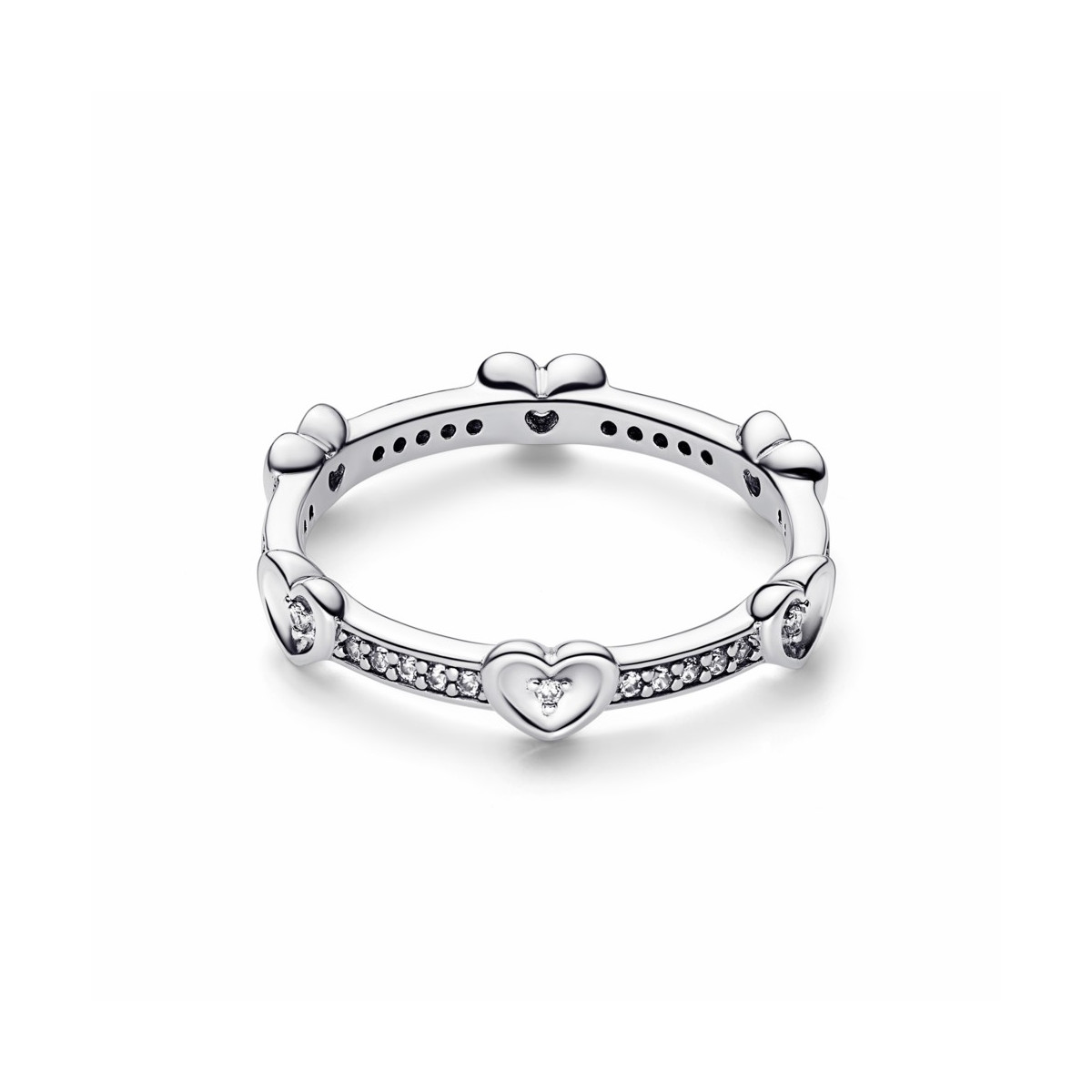 Anillo Corazones Radiantes Brillantes