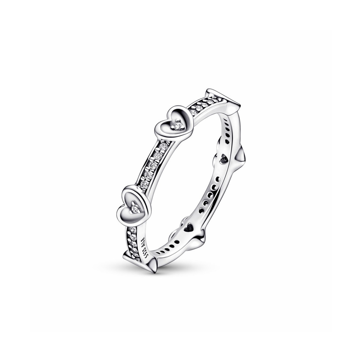 Anillo Corazones Radiantes Brillantes