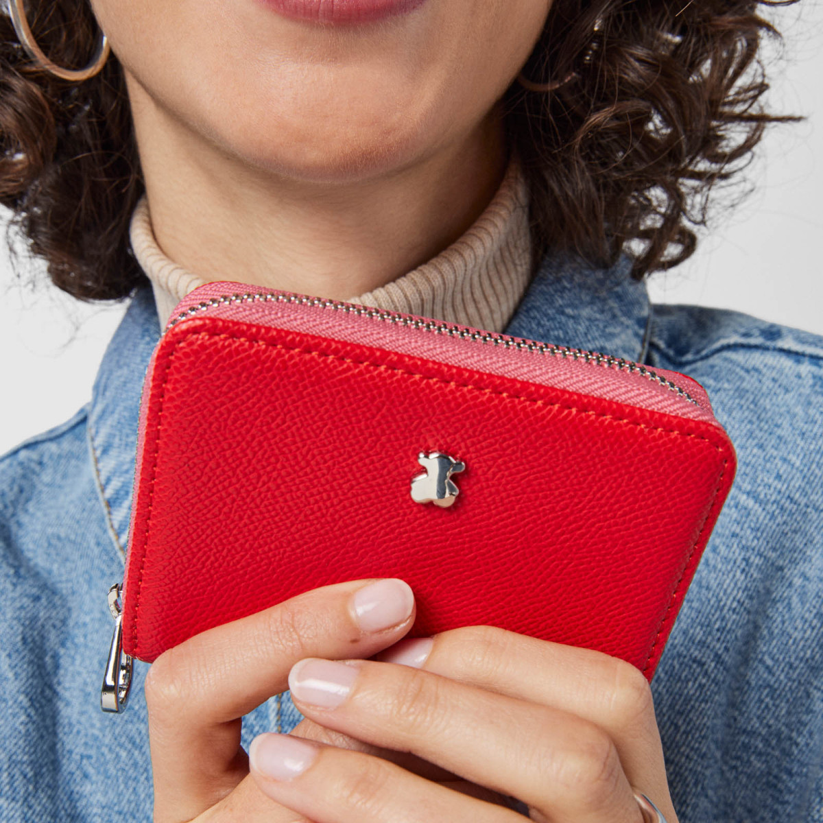 Tous Monedero Mediano New Dubai Safiano Tri -Rojo