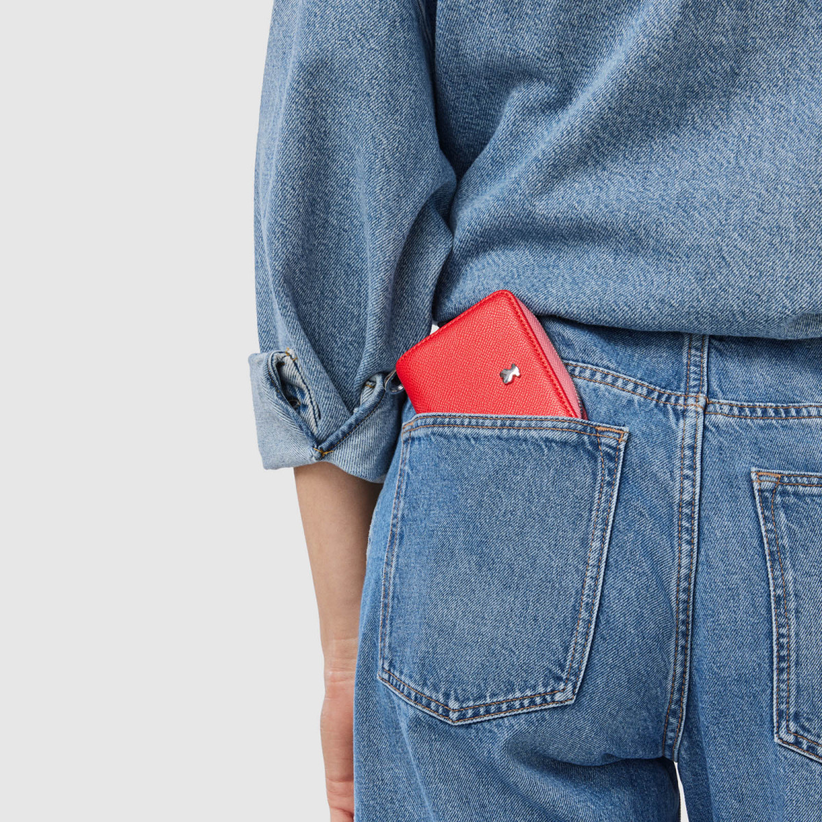 Tous Monedero Mediano New Dubai Safiano Tri -Rojo