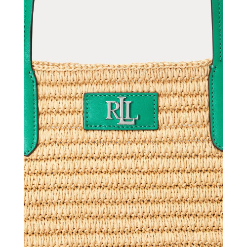 Ralph Lauren capazo verano color natural y detalles verde