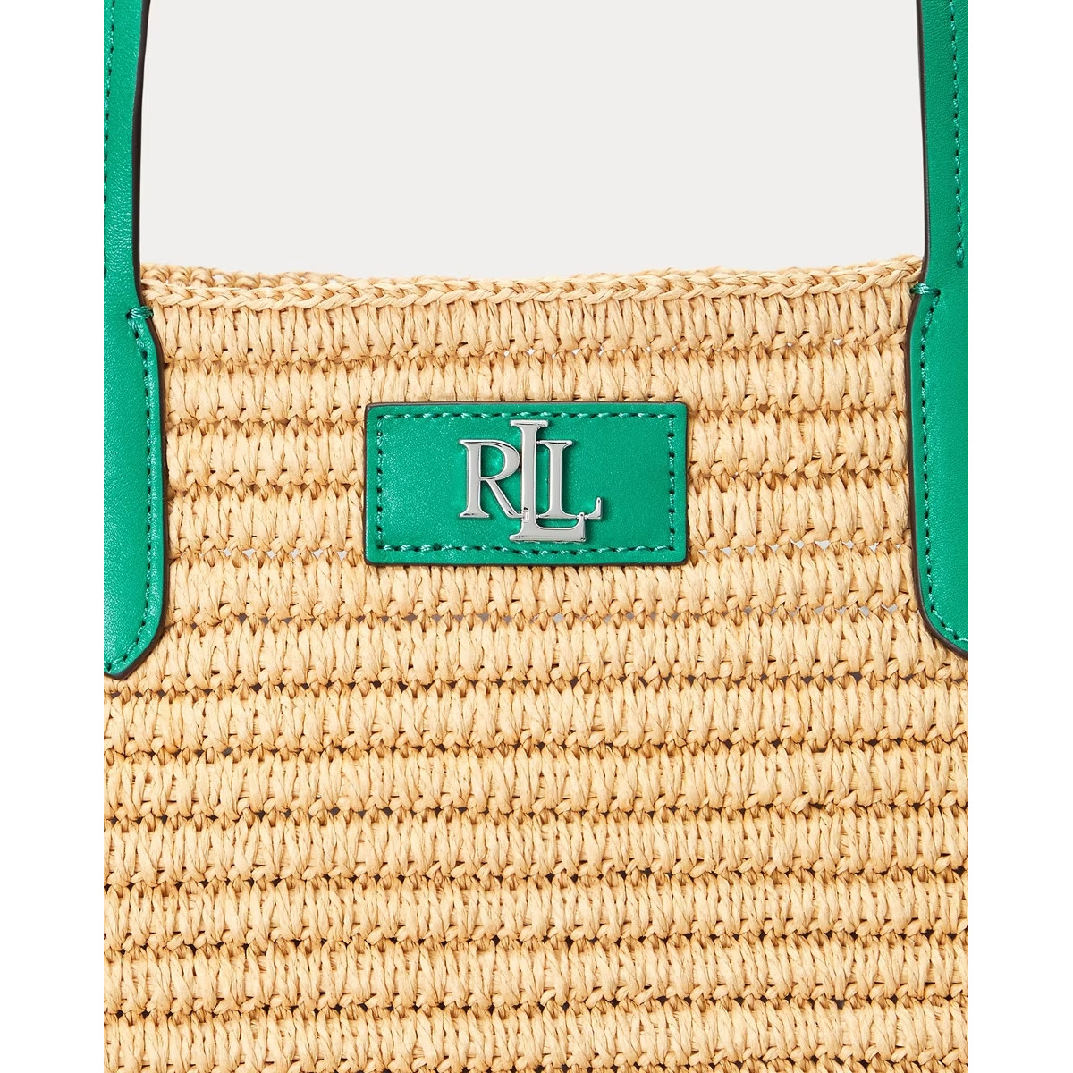 Ralph Lauren capazo verano color natural y detalles verde