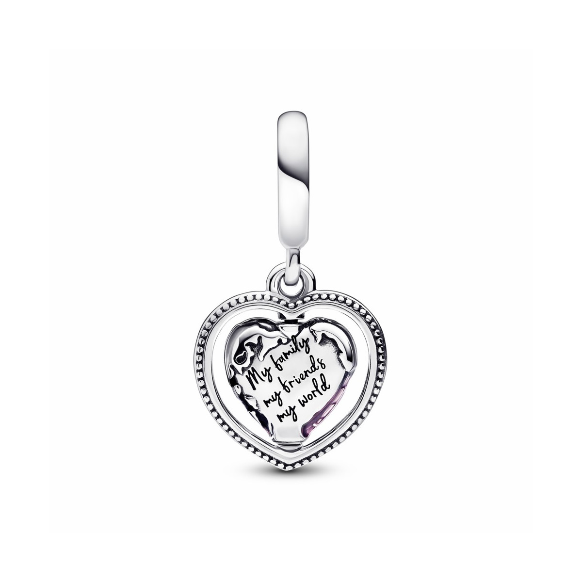 Charm Colgante Corazón Giratorio Familia