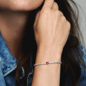 Pulsera Tenis Corazón Brillante Rojo