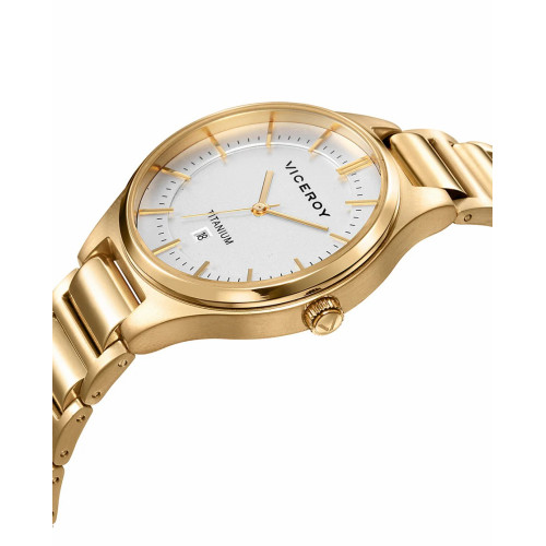 RELOJ DE MUJER GRAND 3 AGUJAS DE TITANIO IP DORADO