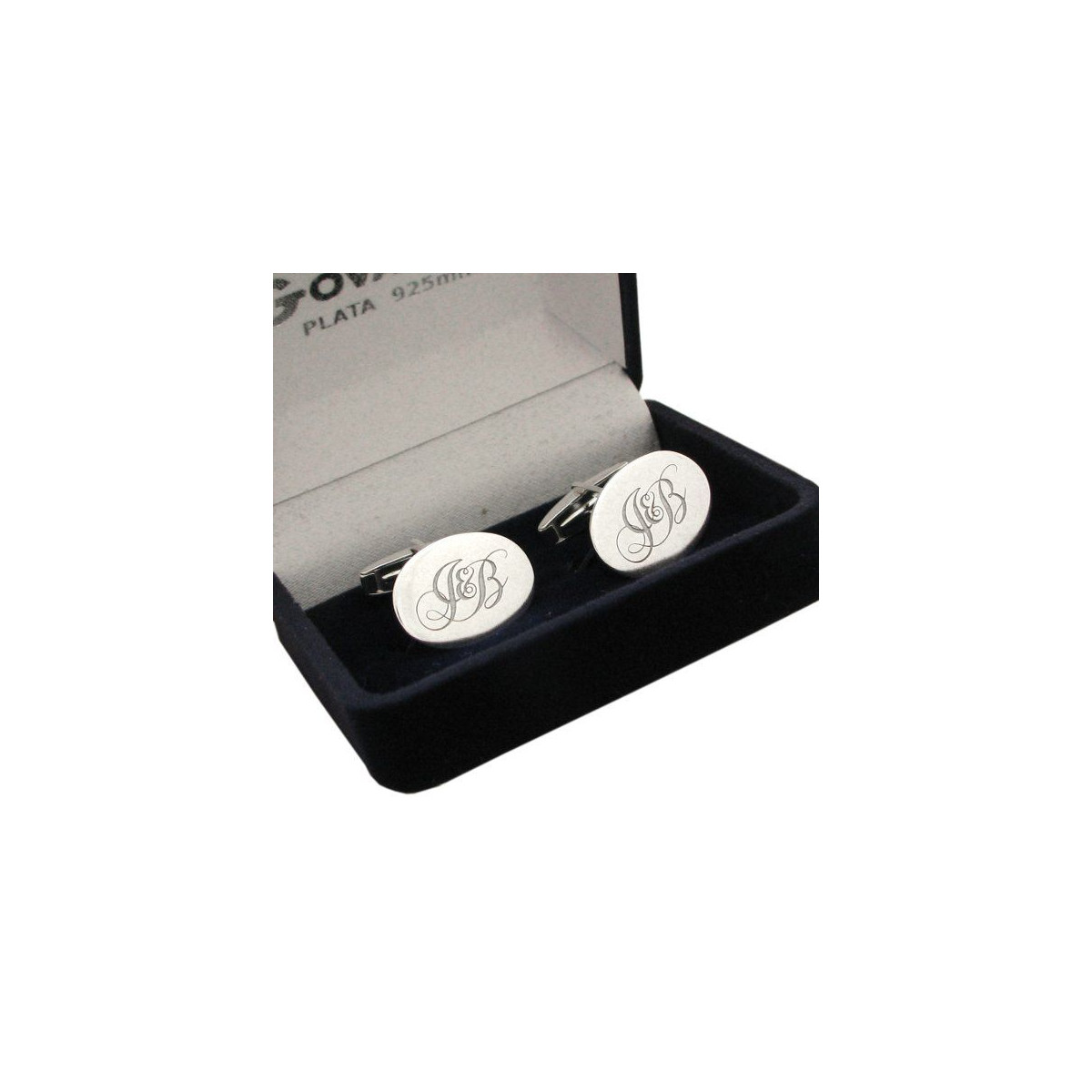 Gemelos en plata de ley Oval Personalizable