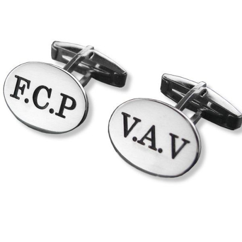 Gemelos en plata de ley Oval Personalizable