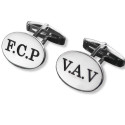 Gemelos en plata de ley Oval Personalizable