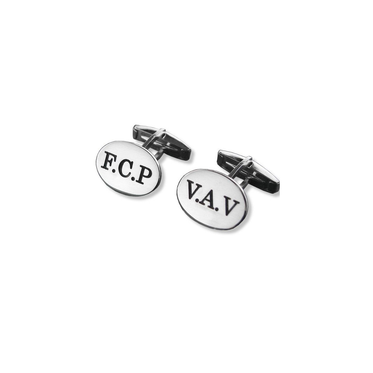 Gemelos en plata de ley Oval Personalizable