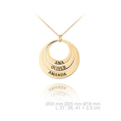 Collar 3 Aros Personalizados Dorado