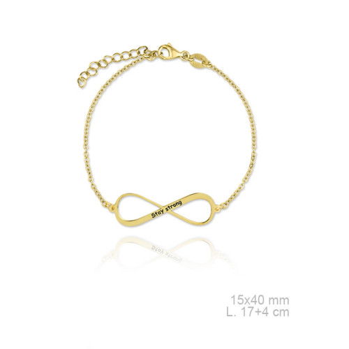 Pulsera Infinito plata baño oro