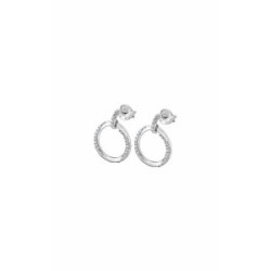 Lotus Silver Pendientes Aros Circonitas