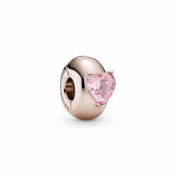 Pandora Clip Rose Corazón Solitario Rosa