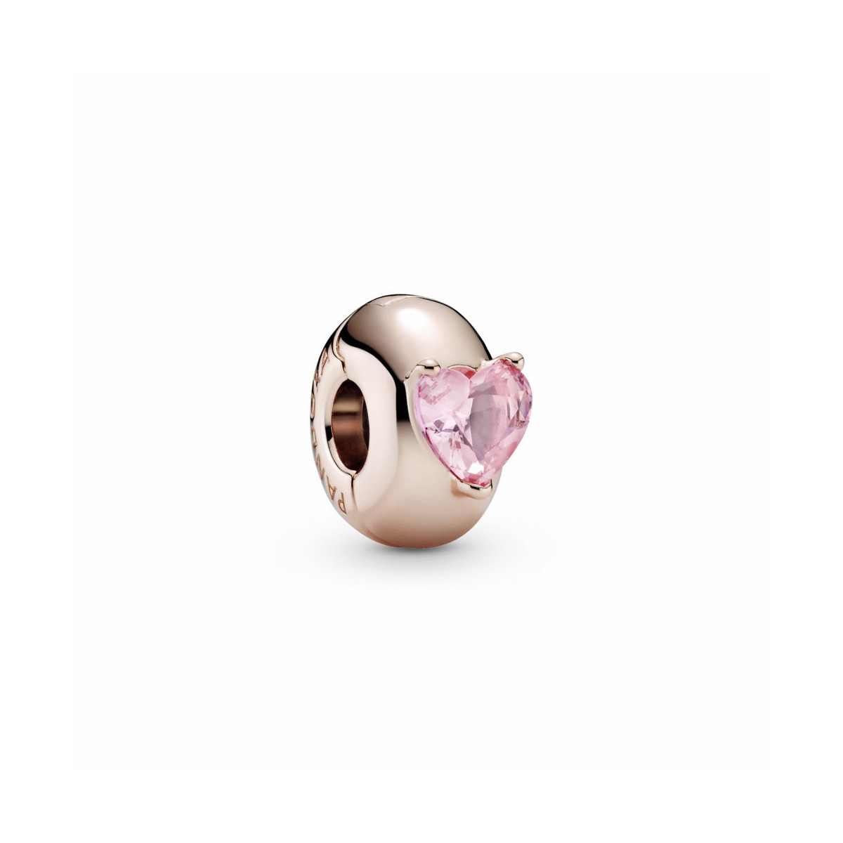 Pandora Clip Rose Corazón Solitario Rosa