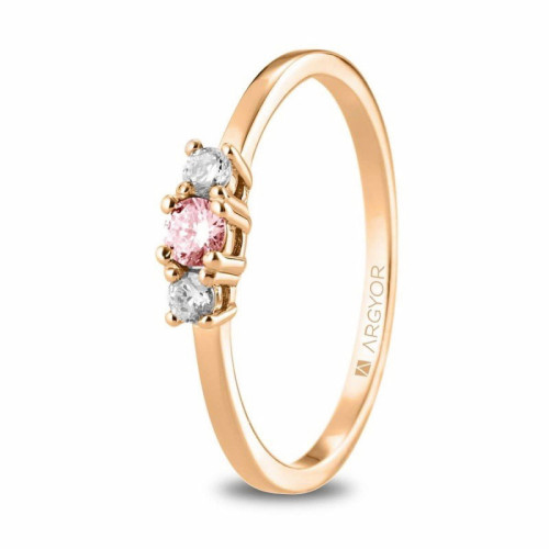 Argyor Anillo Diamantes Zafiro Rosa