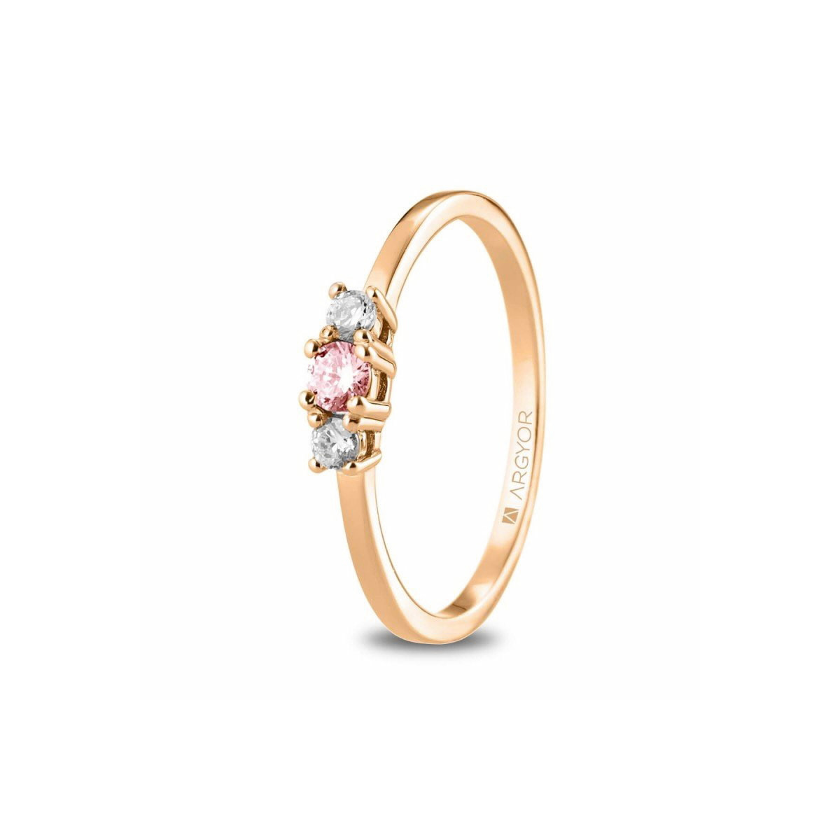 Argyor Anillo Diamantes Zafiro Rosa