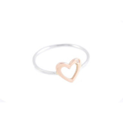 Anillo Oro 18k Corazón Diamante