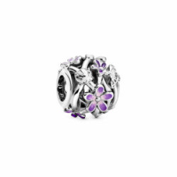 Pandora Charm en plata de ley Margarita Morada Filigrana