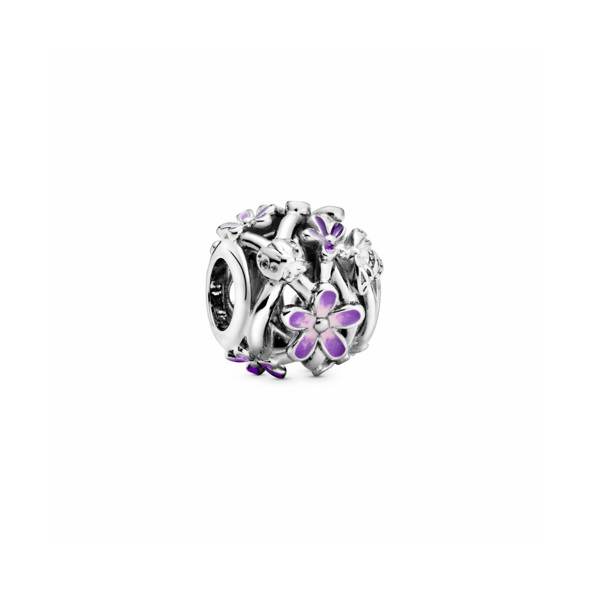 Pandora Charm en plata de ley Margarita Morada Filigrana