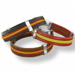 Pulsera Bandera España Piel Plata