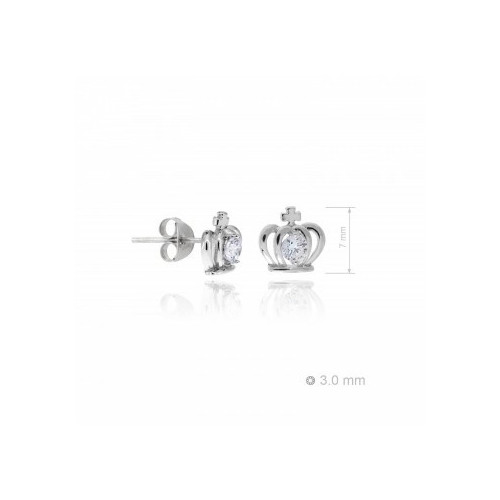 Pendientes Corona Plata