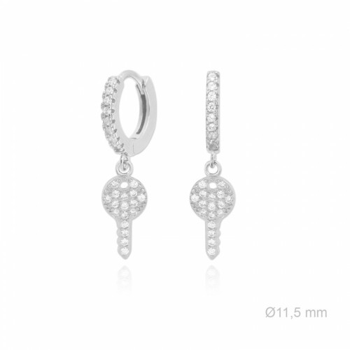 Pendientes Llave Circonitas Plata