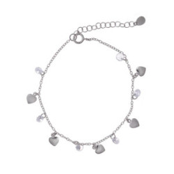 Salvatore Charms Pulsera Corazones Circonitas