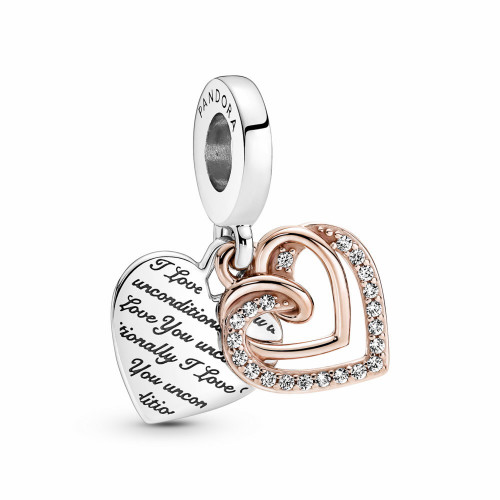 Pandora Charm Colgante Doble Corazones Entrelazados