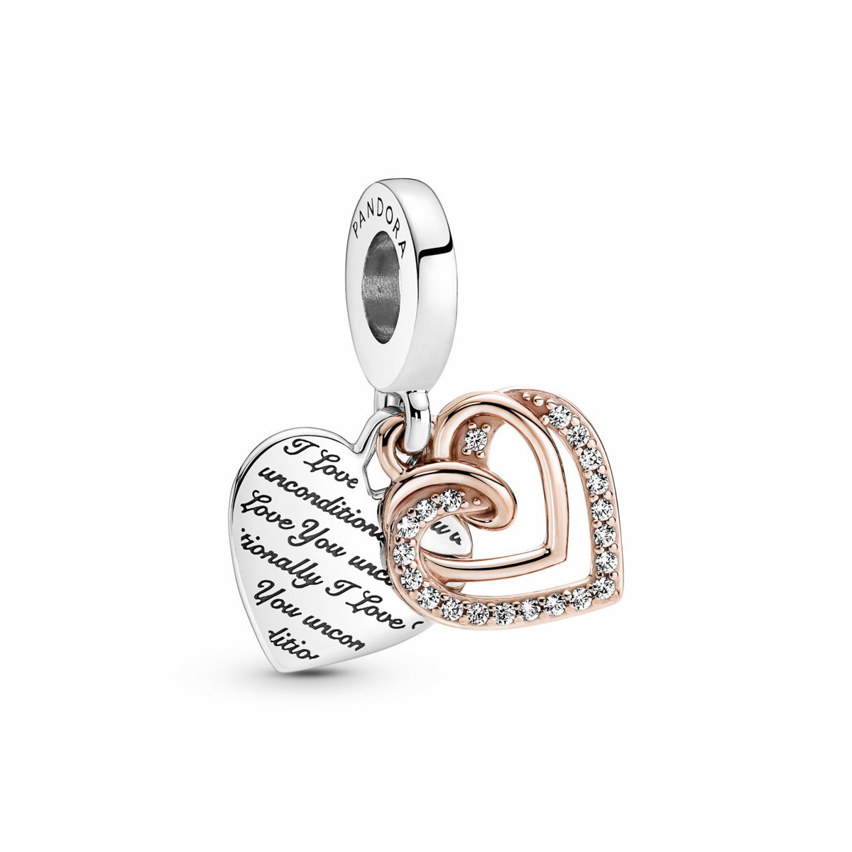 Pandora Charm Colgante Doble Corazones Entrelazados