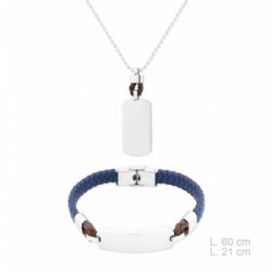 Pulsera y Colgante Hombre Azul