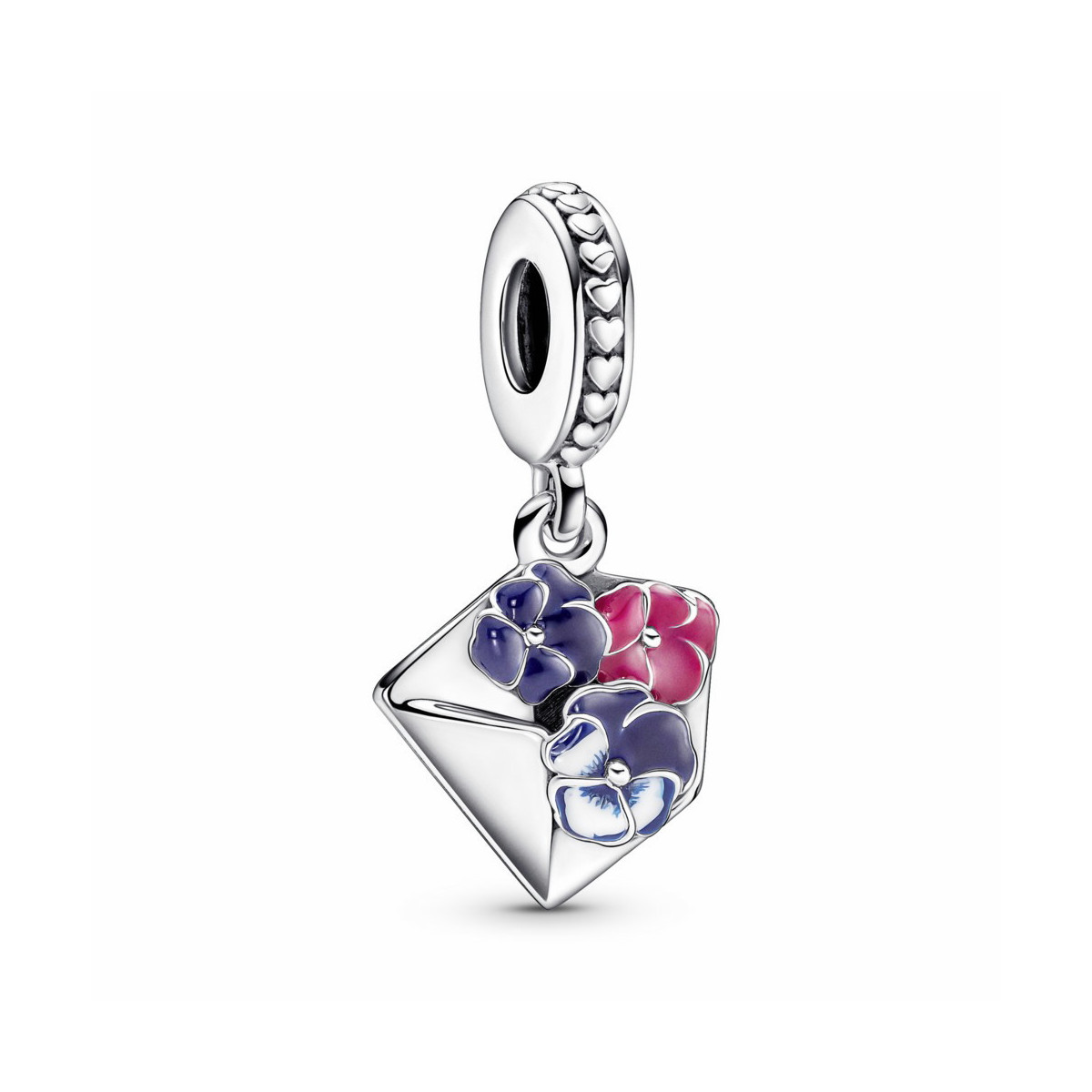 Pandora Charm Sobre con Flores Pensamientos