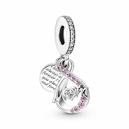 Pandora Charm Colgante Doble Mamá Infinito Pavé