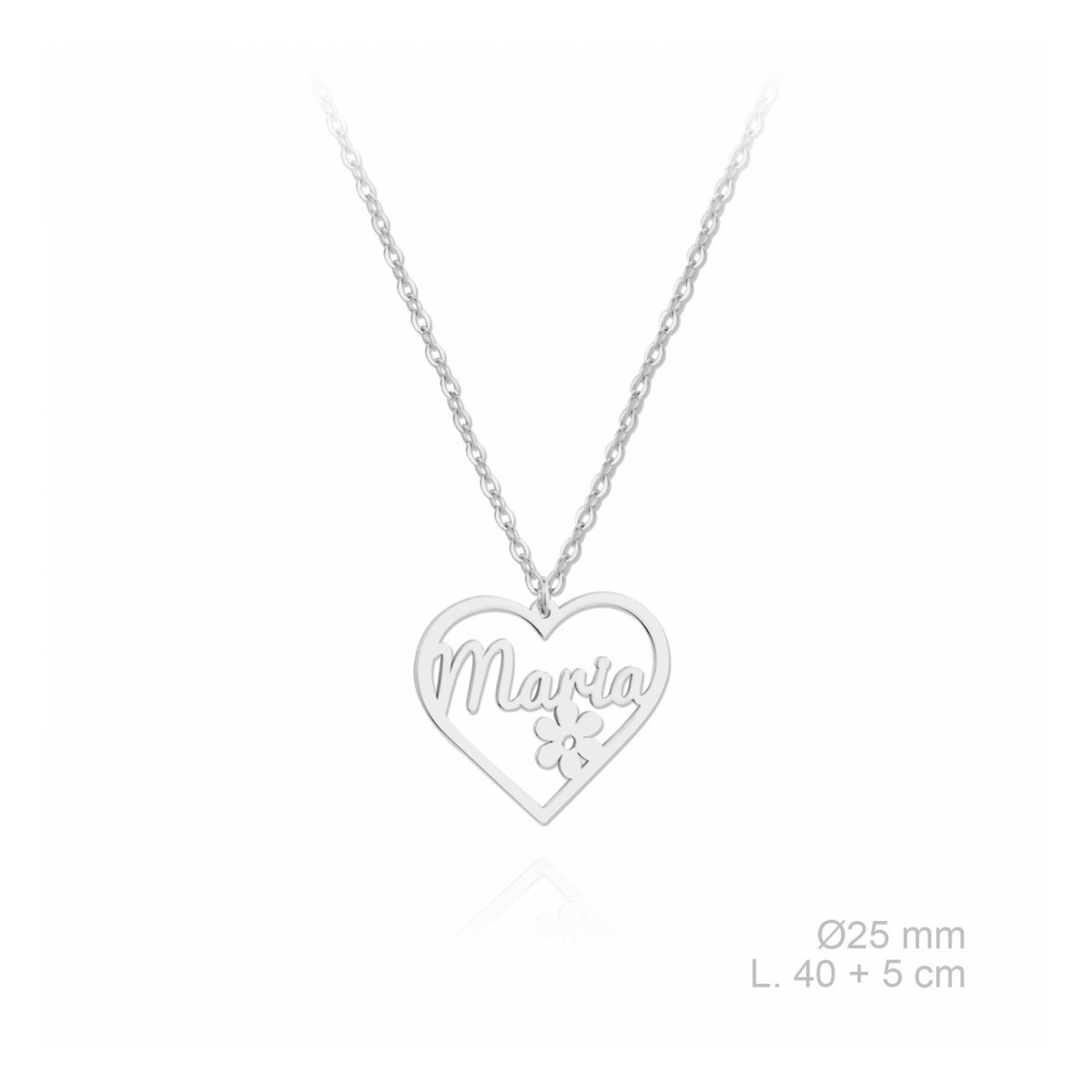 Colllar en Plata Corazón Personalizado