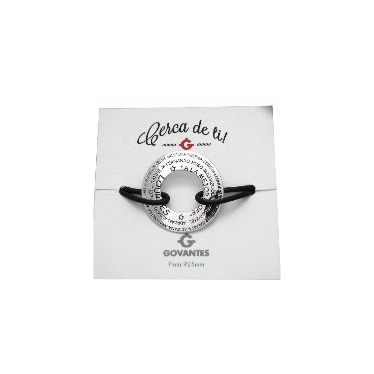 Pulsera Donut Plata Piel Personalizada