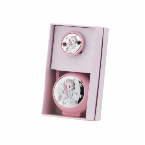 Set Pinza PortaChupetes Unicornio Rosa
