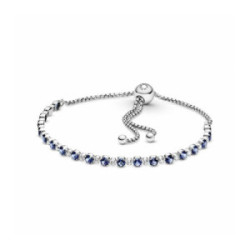 Pandora Pulsera Brillos Azules Transparente Cierre Deslizante