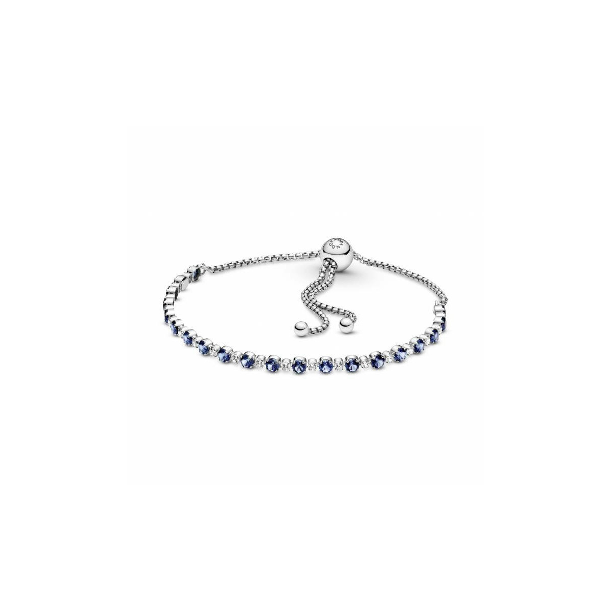 Pandora Pulsera Brillos Azules Transparente Cierre Deslizante