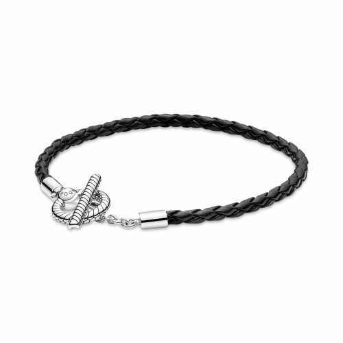 Pulsera Pandora Cuero Trenzado Cierre Forma T