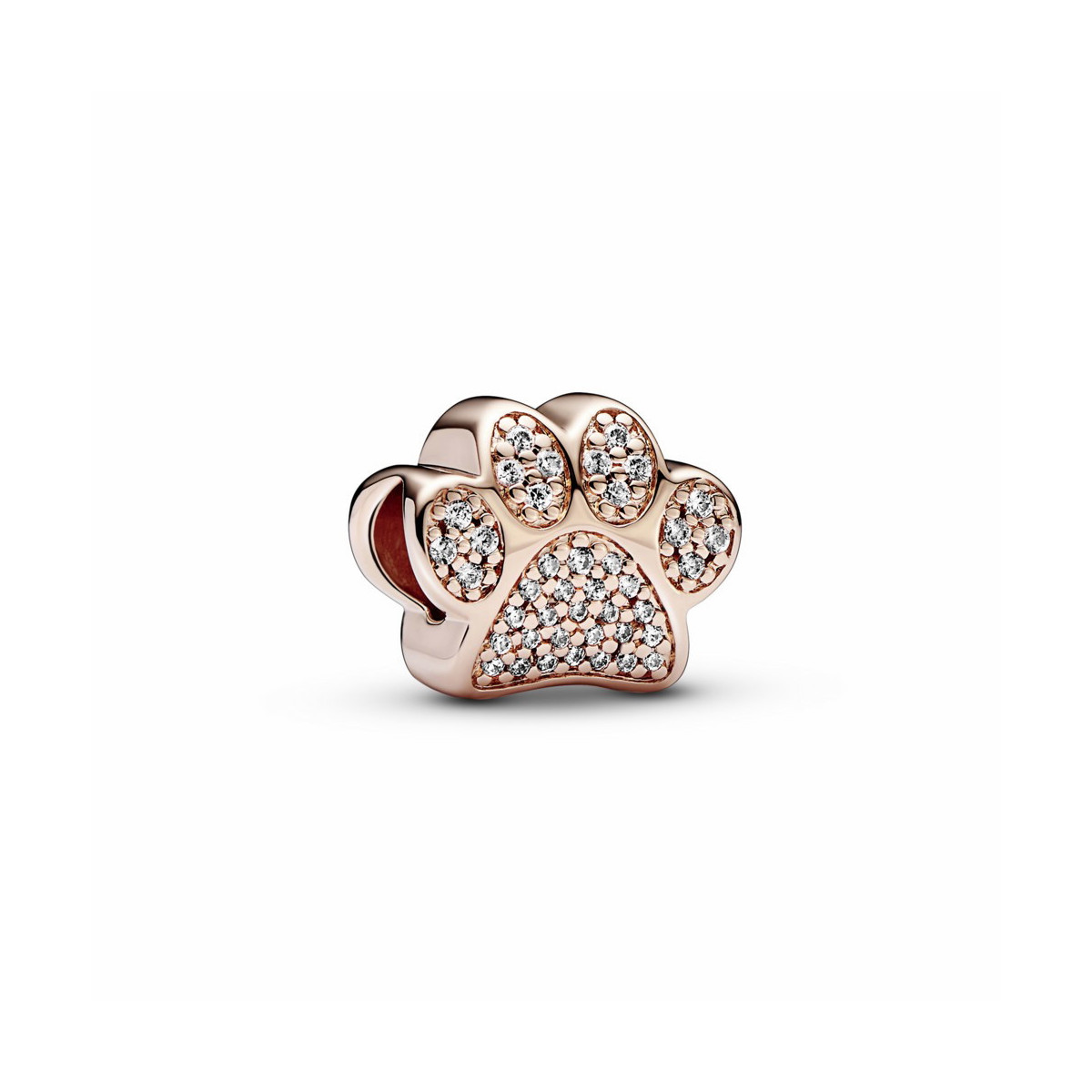 Pandora Charm Huella Brillante Oro Rosa