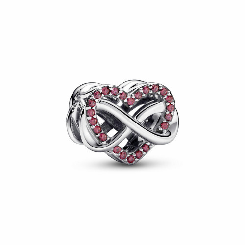 Pandora Charm Corazón Rojo Familia Infinito