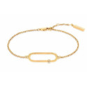 Calvin Klein Pulsera IP Dorado Detalle Rectangular Piedra