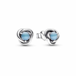 Pendientes de botón Círculo Eternity Azul Turquesa
