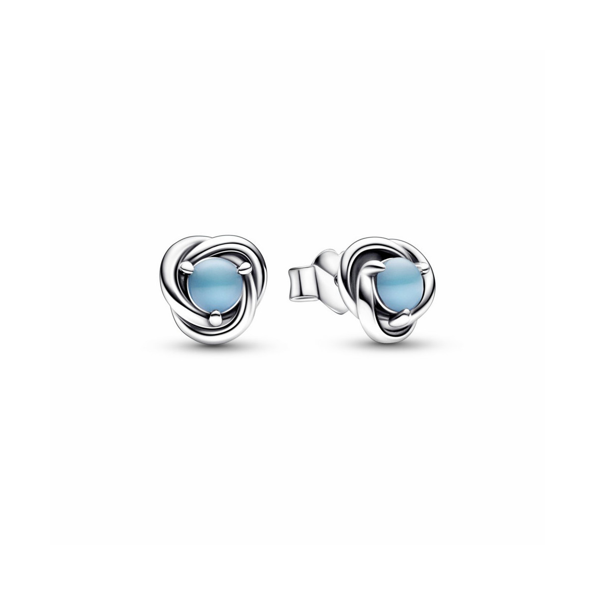 Pendientes de botón Círculo Eternity Azul Turquesa