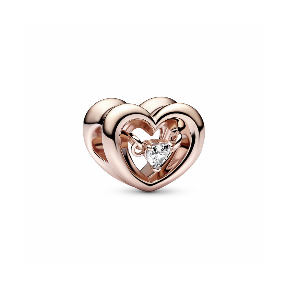 Pandora Charm Corazón Radiante y Gema Flotante