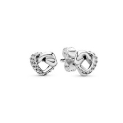 Pendientes en plata de ley Corazones Anudados