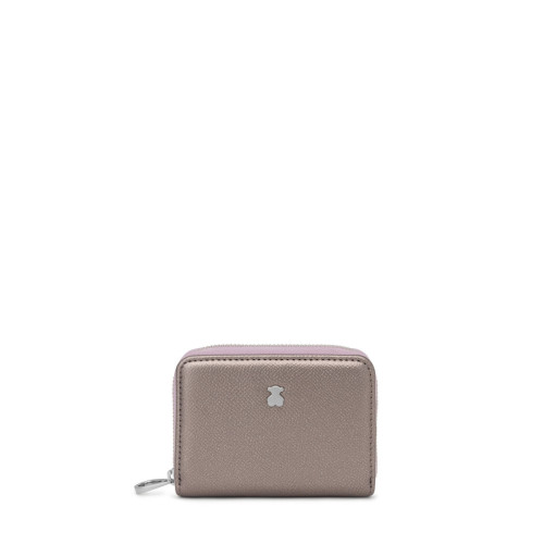 Tous Monedero Pequeño Plateado New Dubai Safiano