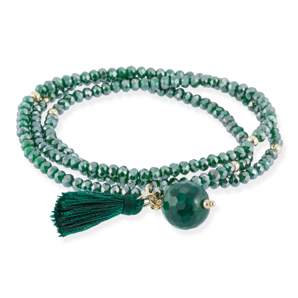 Marina Garcia Pulsera Zen Piedra Verde Plata