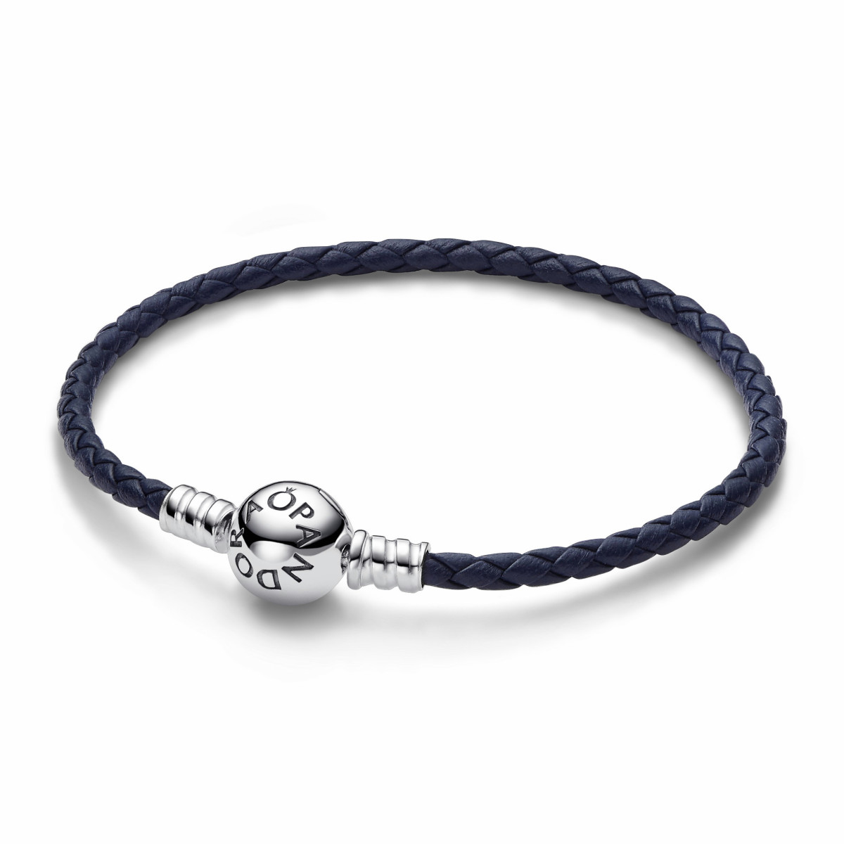 Pulsera Pandora Cuero Trenzado Azul