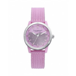 Reloj mujer Ecosolar plástico reciclado rosa nylon 41114-77